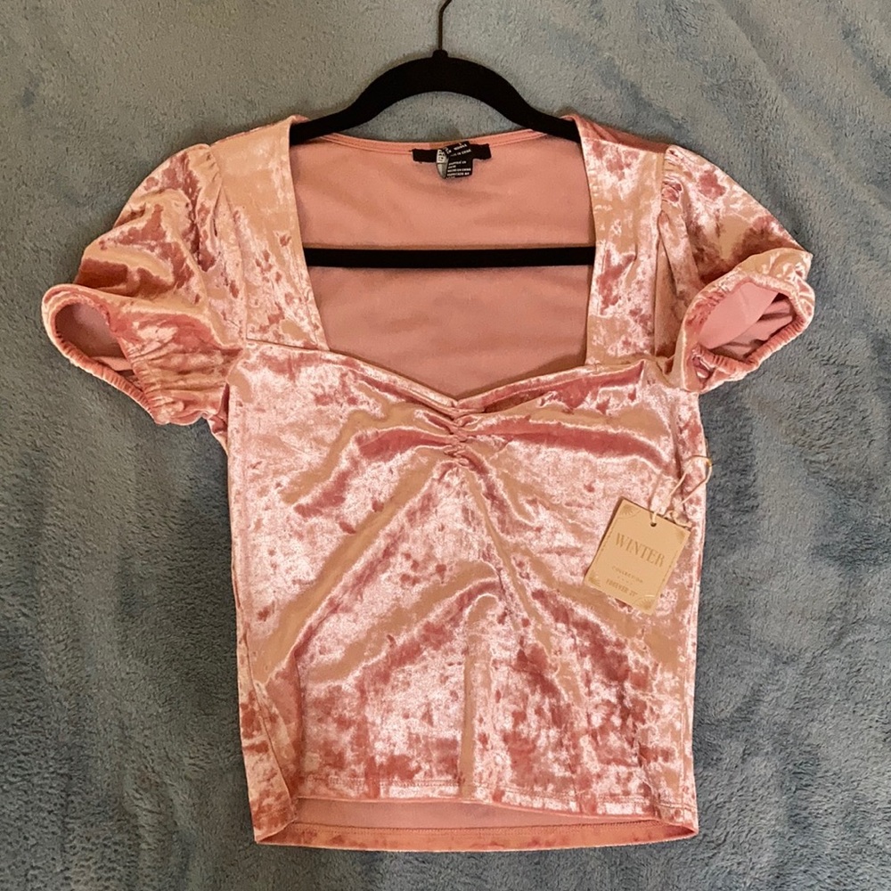 Forever 21 winter collection- Velvety pink top
